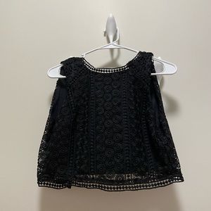 black lace crop top